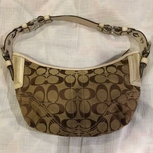 Coach Purse, Brown and White